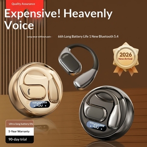 2026 New Open Ear Wireless Earbuds for 5.4 LED Display Charging Case Painless Wear OEM ODM TWS Realtek