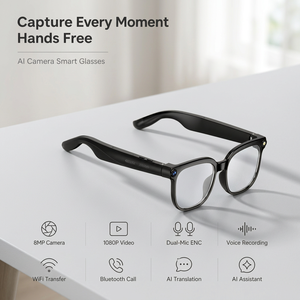 800W Pixels Camera AI Glasses 1080P